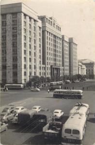 Moscow Russia 1950s trolley buses automobiles