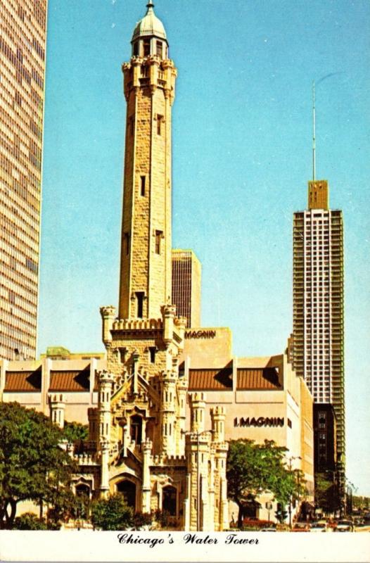 Illinois Chicago Water Tower Looking North On Michigan Avenue