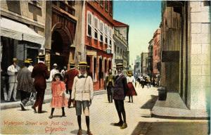 CPA Gibraltar-Waterport Street with Post Office (320733)