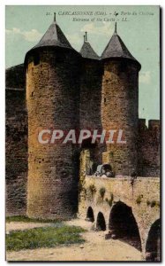 Old Postcard Carcassonne Gate of the castle