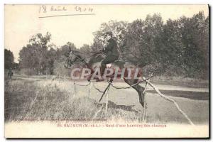 Old Postcard Horse Equestrian & # Saumur Skipping 39A barrier fields