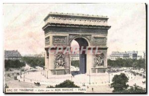 Old Postcard Arc de Triomphe by Edite Bon Marche Paris