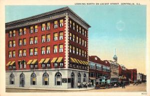 Centralia Illinois Looking North On Locust Street Antique Postcard K29327