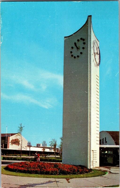 Park Forest Shopping Center Mall Clock Tower IL c1960 Vintage Postcard N09