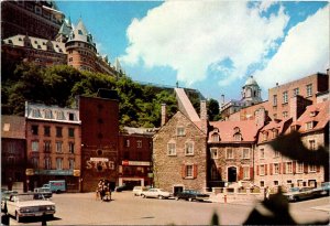 CONTINENTAL SIZE POSTCARD CANADA POSTAL CARD LOWER QUEBEC CITY 1960s MINT