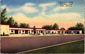 Linen Postcard Jay's Cottages 1313 Idaho Street in Elko, Nevada