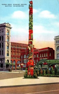 Washington Seattle Pioneer Square Totem Pole 1942