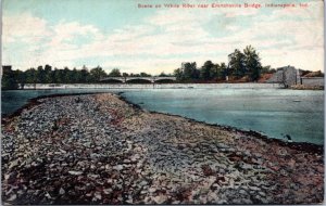 Postcard IN Indianapolis - Scene on White River Near Emrichsville Bridge