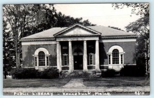 RPPC  KENNEBUNK, Maine ME ~ PUBLIC LIBRARY York County   Postcard