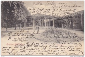 Gruss aus BAD NAUHEIM, Hesse, Germany; Kurbrunnen, Gazeebo, PU-1902