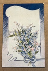 VINTAGE .01  POSTCARD - EMBOSSED  - 1908 USED - FLOWERS