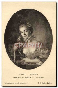 Old Postcard Boucher Portrait Of Mrs Baldwin Painter Girl From Town Of Paris