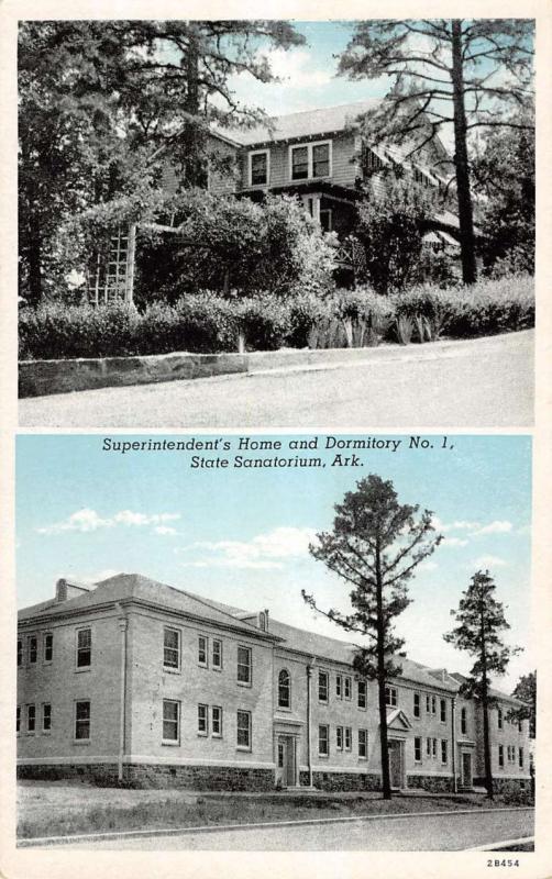 State Sanatorium Arkansas Superintendents Home And Dorm Antique Postcard K10125