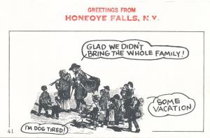Greetings from Honeoye Falls NY, New York - Dog Tired - Village Print Humor
