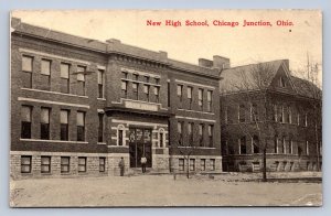 K1/ Chicago Junction Ohio Postcard c1910 New High School Building  356