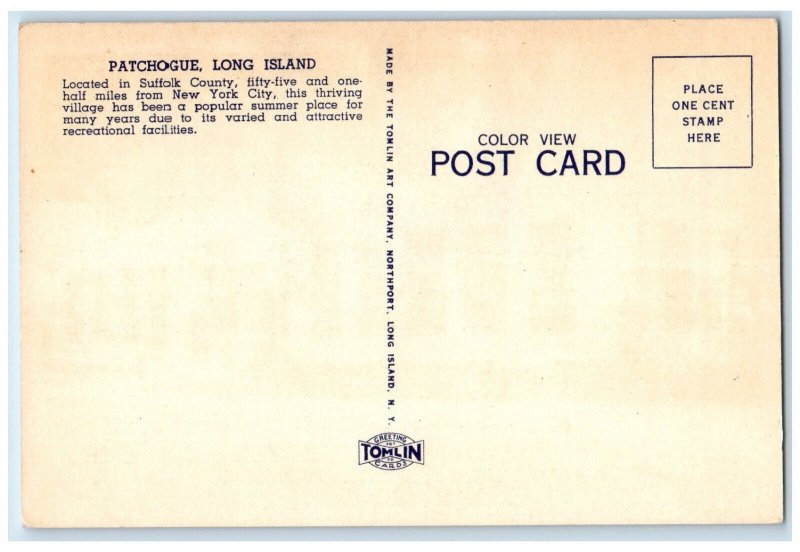 c1940's US Post Office Patchogue Long Island New York NY Vintage Postcard