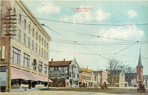 Postcard C-1910  Maine Lewiston Haymarket Square ME24-2099