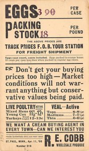 Eggs Packing Stock St Paul, MN, USA Advertising 1908 