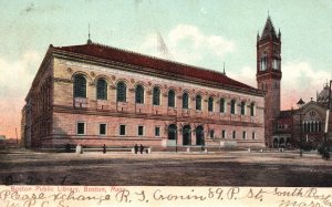 Vintage Postcard 1907 Boston Public Library Building Boston Massachusetts MA