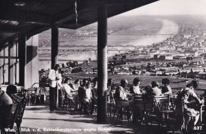 Wien Blick Kahlenbergterrase Gogen Donau Restaurant Postcard