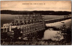 View of the Conowingo Dam, Havre De Grace MD Vintage Postcard R18