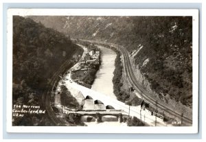 Vintage RPPC The NArrows Cumberland, MD Postcard Real Photo F124E