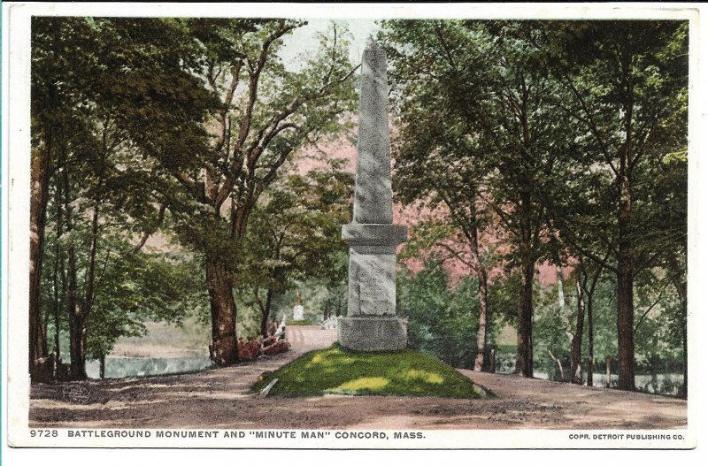 Concord, MA - Battleground Monument and Minute Man - Early 1900s