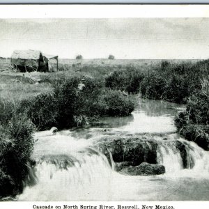 c1910s Roswell, NM North Spring River Cascade Wagon Tent Camp Postcard A172