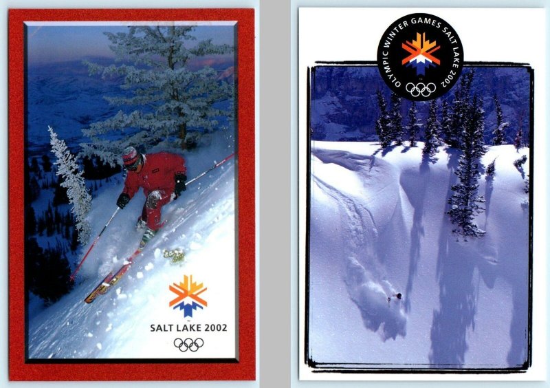 2 ~ 4x6 Postcards SALT LAKE CITY, Utah UT ~ 2002 OLYMPICS Skiing Scenes