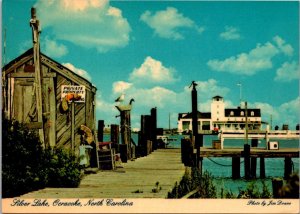 North Carolina Ocracoke Silver Lake Rustic Pier & U S Coast Guard Station