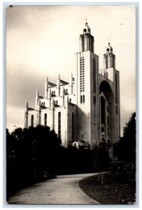 1947 Sacred Heart Cathedral View Casablanca Morocco  RPPC Photo Posted Postcard 