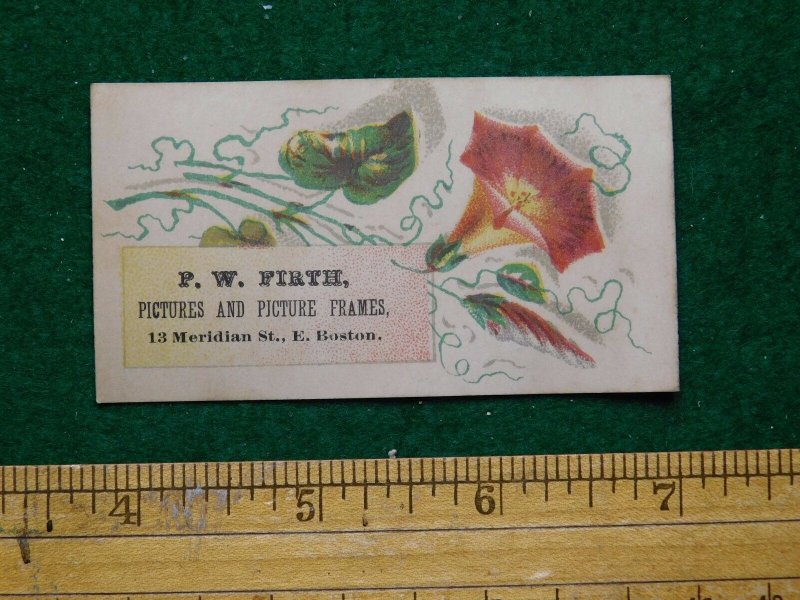 1870s-80s P W Firth Pictures & Picture Frames Victorian Trade Card F23