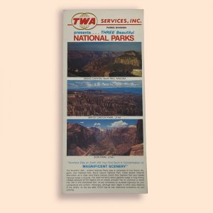 1980s TWA - Zion Park Utah Travel Information Card