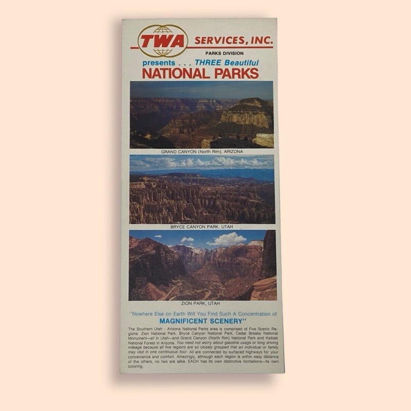 1980s TWA - Zion Park Utah Travel Information Card