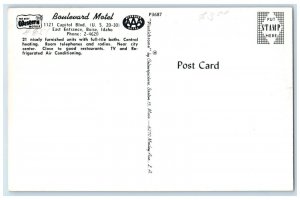 c1950's Boulevard Motel Capitol Blvd. US 20 30 Boise Idaho ID Vintage Postcard