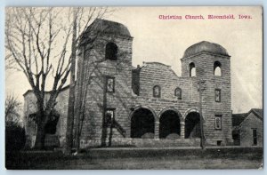 Bloomfield Iowa IA Postcard Christian Church Exterior Roadside 1911 Antique