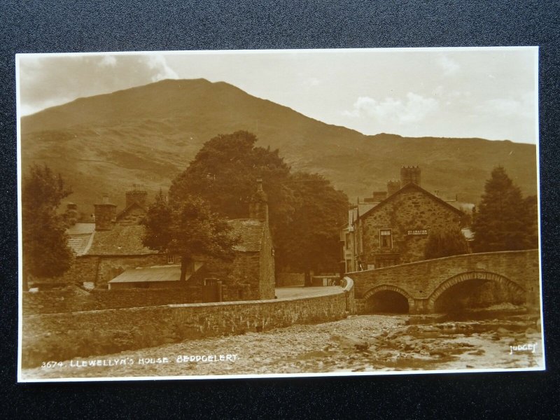 Wales BEDDGELERT Llewellyn's House c1915 RP Postcard by Judges 3674 