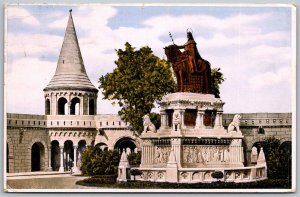 Budapest Hungary 1927 Postcard Monument Of St. Stephen