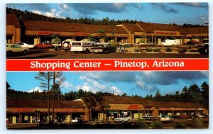 PINETOP, AZ Arizona ~ SHOPPING CENTER Yellow Front c1960s Cars Postcard