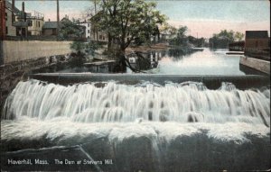 HAVERHILL MA The Dam at Stevens Mill WATERFALLS c1910 Postcard