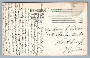 KENOSHA WI MAIN & PARK AVENUE ANTIQUE POSTCARD