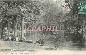 Old Postcard Paris Parc Monceau