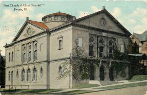 Peoria Illinois~First Church of Christ Scientist~1910 Postcard