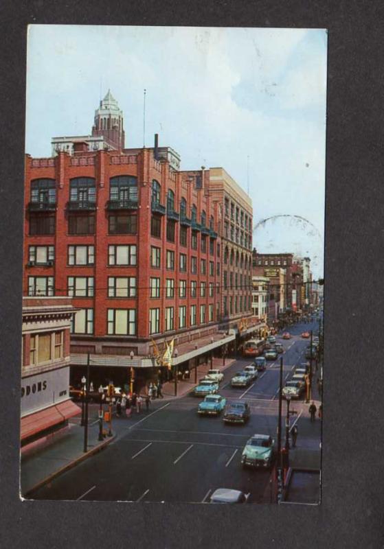 IA Walnut St Street State Capitol Younkers Dept Store Des Moines Iowa Postcard