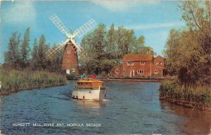 B101229 hunsett mill river ant norfolk broads windmill mill ship  uk 14x9cm