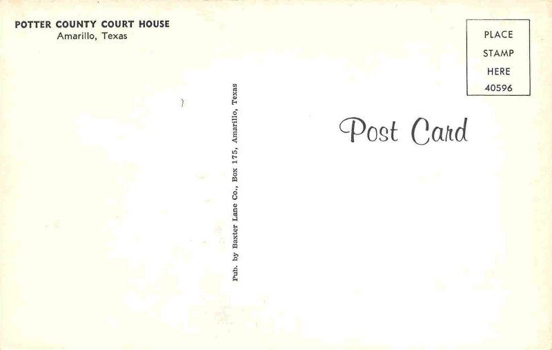 Potter County Court House Amarillo Texas postcard