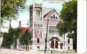 CANTON, OH Ohio   First CHRISTIAN CHURCH   1910    Postcard