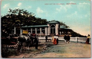 Look Out on Mountain Montreal Canada Horse Carriage Building Park Postcard