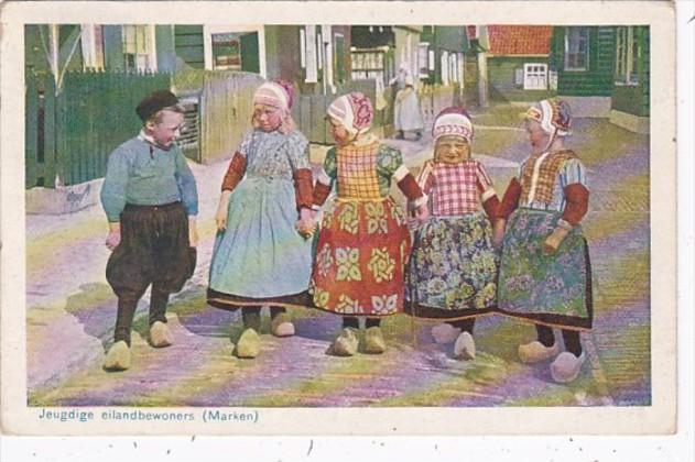 Netherlands Maraken Jeugdige eilandbewoners Children In Traditional Costume 1926