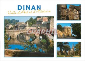 Modern Postcard Dinan Cotes d'Armor The bridge over the rancid old houses the...